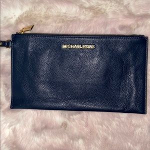 Michael Kors navy blue wristlet